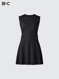 Женское короткое платье Uniqlo AIRism с шортиками 1159841598 (Черный L)