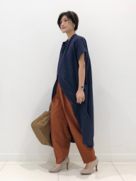 Свободное платье из льняной смеси UNIQLO в полоску 1159842873 (Синий M)