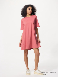 Женское платье-мини AIRism UNIQLO эластичное 1159843028 (Розовый M)