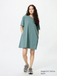 Женское платье-мини AIRism UNIQLO эластичное 1159843029 (Зеленый M)