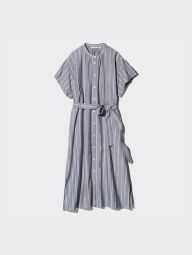 Женское платье-рубашка UNIQLO с поясом 1159843365 (Серый S)