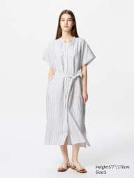Женское платье-рубашка UNIQLO с поясом 1159843372 (Белый S)