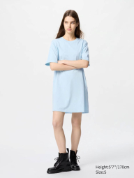 Женское платье-мини AIRism UNIQLO эластичное 1159843984 (Голубой S)