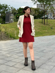 Женское короткое платье-поло Uniqlo 1159846036 (Красный S)