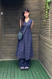 Хлопковое платье Uniqlo с принтом 1159850790 (Синий XL)