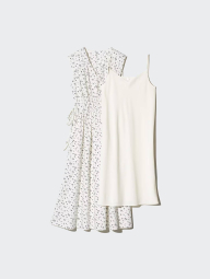 Хлопковое платье Uniqlo с принтом 1159851321 (Белый XS)