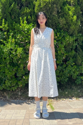 Хлопковое платье Uniqlo с принтом 1159851321 (Белый XS)