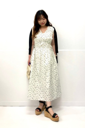 Хлопковое платье Uniqlo с принтом 1159851321 (Белый XS)