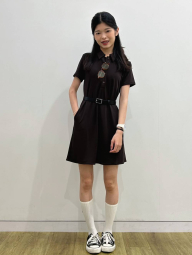 Жіноча коротка сукня-поло Uniqlo 1159851980 (Коричнева S)