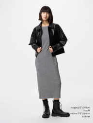 Жіноча еластична сукня Uniqlo зі вшитими чашками 1159852917 (Сірий S)