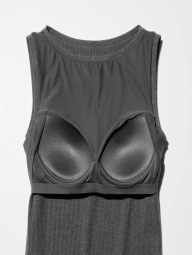 Жіноча еластична сукня Uniqlo зі вшитими чашками 1159852917 (Сірий S)