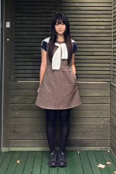 Женское короткое платье Uniqlo 1159853343 (Коричневый S)