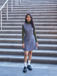 Женское короткое платье Uniqlo 1159854275 (Синий S)