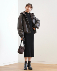 Жіноче плаття із 3D-в'язаної суміші мериносової вовни UNIQLO 1159855269 (Чорний XS)