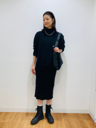 Жіноче плаття із 3D-в'язаної суміші мериносової вовни UNIQLO 1159855269 (Чорний XS)