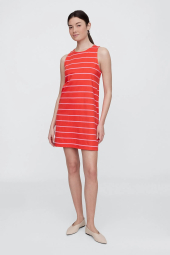 Женское платье без рукавов GAP в полоску 1159855424 (Красный L)