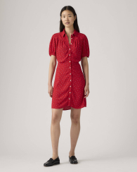 Легкое женское платье Levi's с принтом 1159857908 (Красный M)