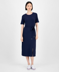 Женское платье Tommy Hilfiger из трикотажа в рубчик 1159864953 (Синий XS)