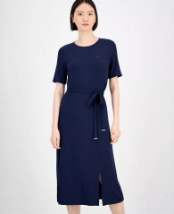 Женское платье Tommy Hilfiger из трикотажа в рубчик 1159864953 (Синий XS)