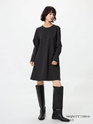 Женское платье-мини UNIQLO эластичное 1159988919 (Черный L)