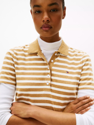Жіноча сукня-поло Tommy Hilfiger в смужку 1161143927 (Бежевий/Коричневий S)