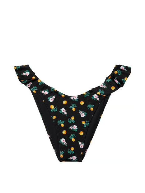 Женские плавки бразильяны Victoria's Secret с рюшами 1159838579 (Черный XL)