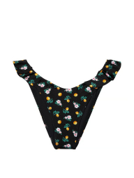 Женские плавки бразильяны Victoria's Secret с рюшами 1159838579 (Черный XL)