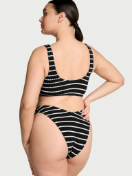 Женские плавки бразильяны Victoria's Secret из жатой ткани 1162433529 (Черный/Белый M/L)