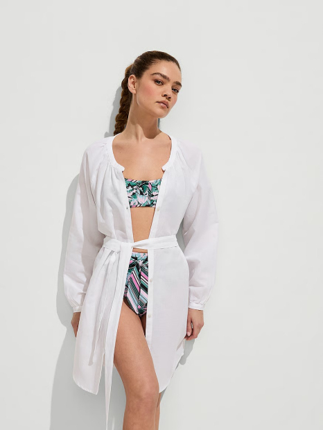Короткое платье Victoria's Secret на пуговицах 1159863682 (Белый XL)