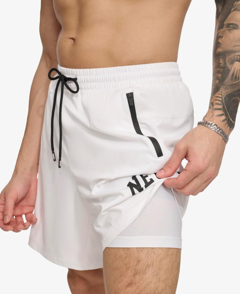 Мужские пляжные шорты Volley DKNY с защитой от солнца UPF 40+ Protection быстросохнущие 1159841088 (Белый XXL)