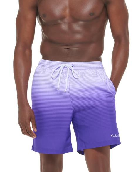 Шорты мужские для плавания Calvin Klein с UPF 40+ 1159844253 (Сиреневый S)