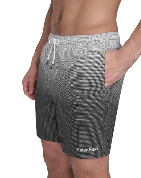 Шорты мужские для плавания Calvin Klein с UPF +40 1159845241 (Черный/Белый XL)