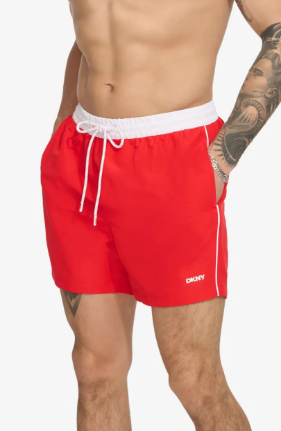 Мужские пляжные шорты DKNY с защитой от солнца UPF 40+ 1159845352 (Красный M)