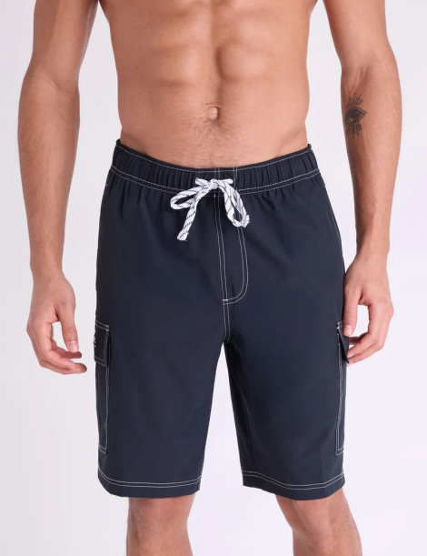 Шорты мужские для плавания U.S. Polo Assn карго с защитой UPF 50 1162881537 (Черный M)