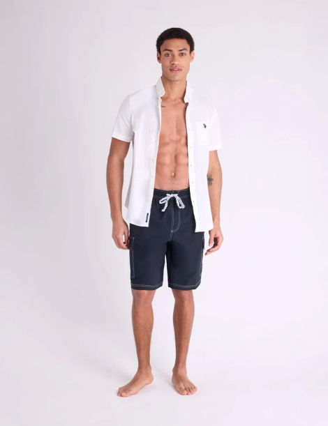 Шорты мужские для плавания U.S. Polo Assn карго с защитой UPF 50 1162831871 (Черный XXL)
