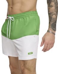 Мужские пляжные шорты Volley DKNY с защитой от солнца UPF 40+ Protection быстросохнущие 1159841119 (Белый/Зеленый XL)
