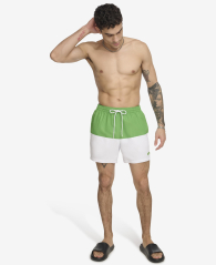 Мужские пляжные шорты Volley DKNY с защитой от солнца UPF 40+ Protection быстросохнущие 1159841119 (Белый/Зеленый XL)