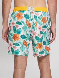 Мужские шорты для плавания GUESS на завязках с принтом 1159846584 (Белый XXL)