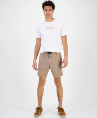 Мужские шорты для плавания GUESS на завязках 1159849078 (Бежевый L)