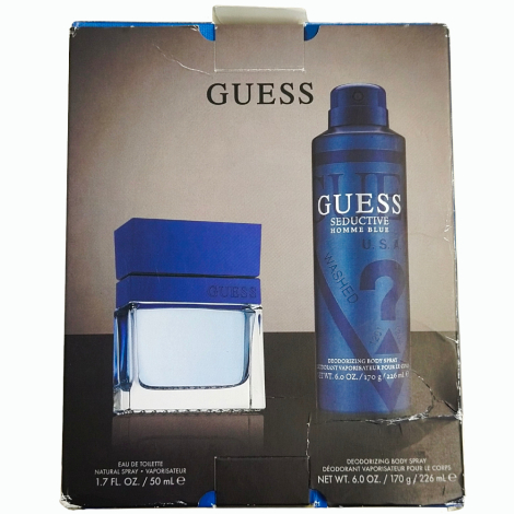 Чоловічий подарунковий набір Seductive Homme Blue GUESS туалетна вода та дезодорант 1159854687 (Синій One size)