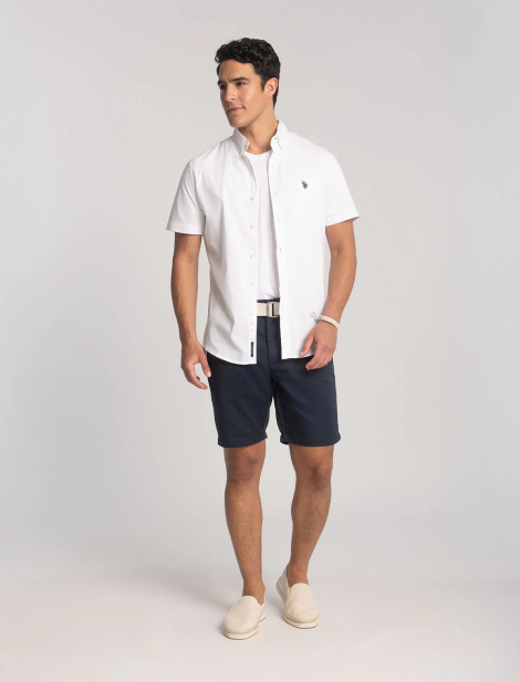 Чоловічі тенниски US Polo Assn сорочка з коротким рукавом 1159824362 (Білий M)