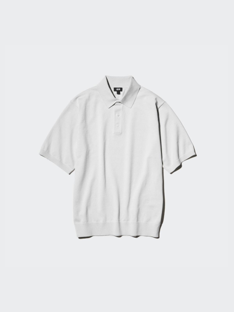 Футболка-поло UNIQLO із в'язаної тканини 1159846042 (Сірий XXL)