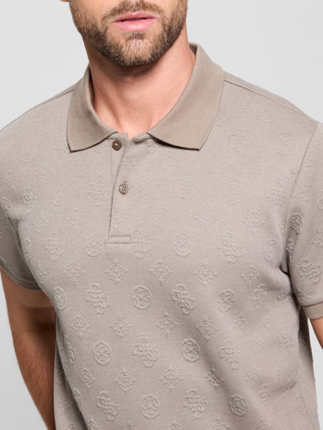Мужское жаккардовое поло GUESS 1159846420 (Коричневый L)