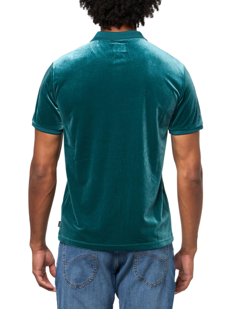 Мужское велюровое поло GUESS 1159846639 (Бирюзовый L)