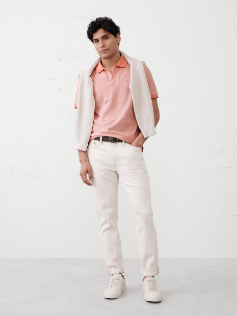 Мужская футболка-поло Banana Republic 1159848317 (Розовый M)