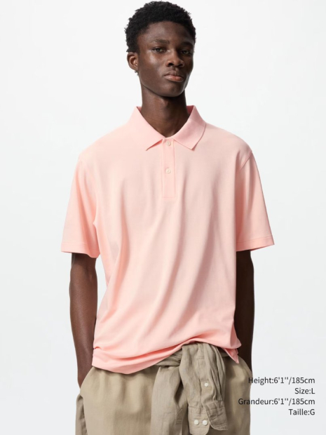 Поло з коротким рукавом UNIQLO AIRism 1159850491 (рожевий XS)