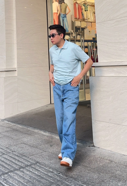 Футболка-поло UNIQLO AIRism 1159852370 (Голубой XXL)