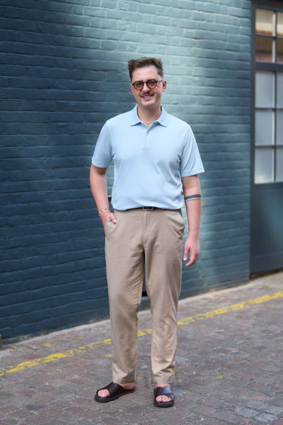 Футболка-поло UNIQLO AIRism 1159852370 (Голубой XXL)