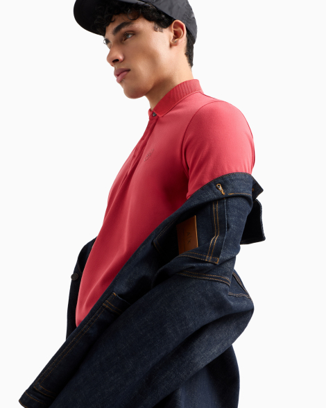 Мужское поло Armani Exchange с логотипом 1159853004 (Красный XS)