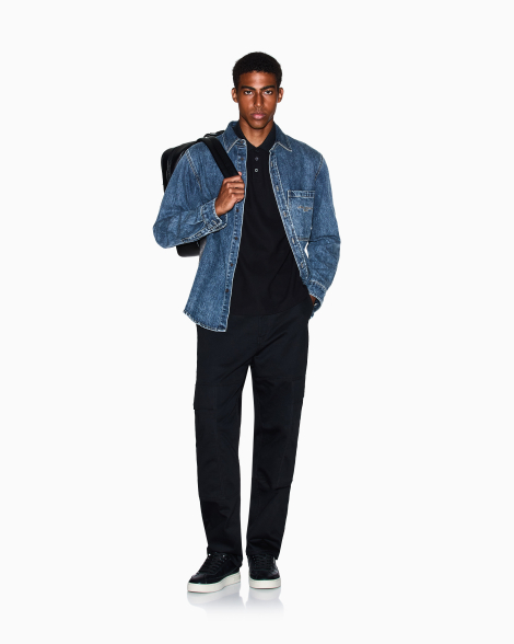 Мужское поло Armani Exchange с логотипом 1159854975 (Черный XXL)